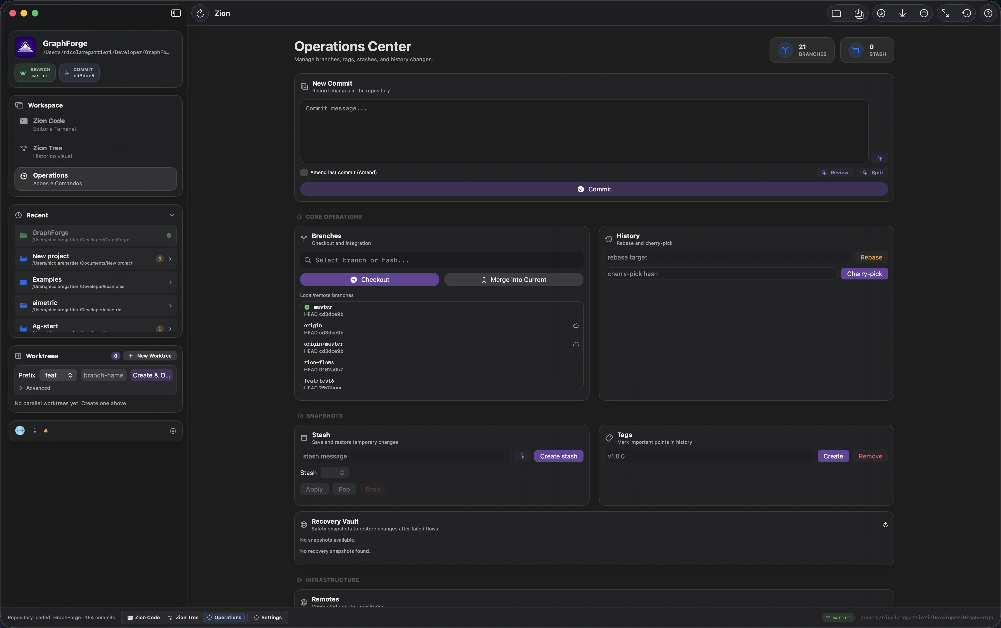 Operations Center — Full Git Dashboard
