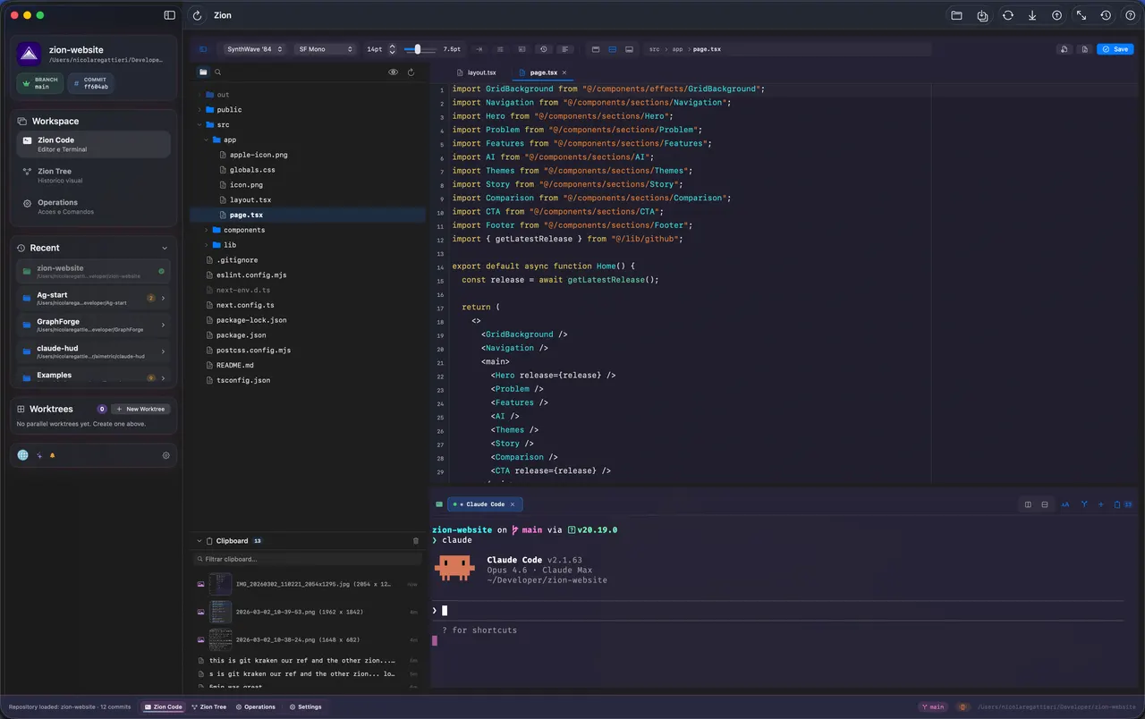 Zion Mode editor view